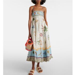 Alemais Bath House jellyfish linen maxi dress